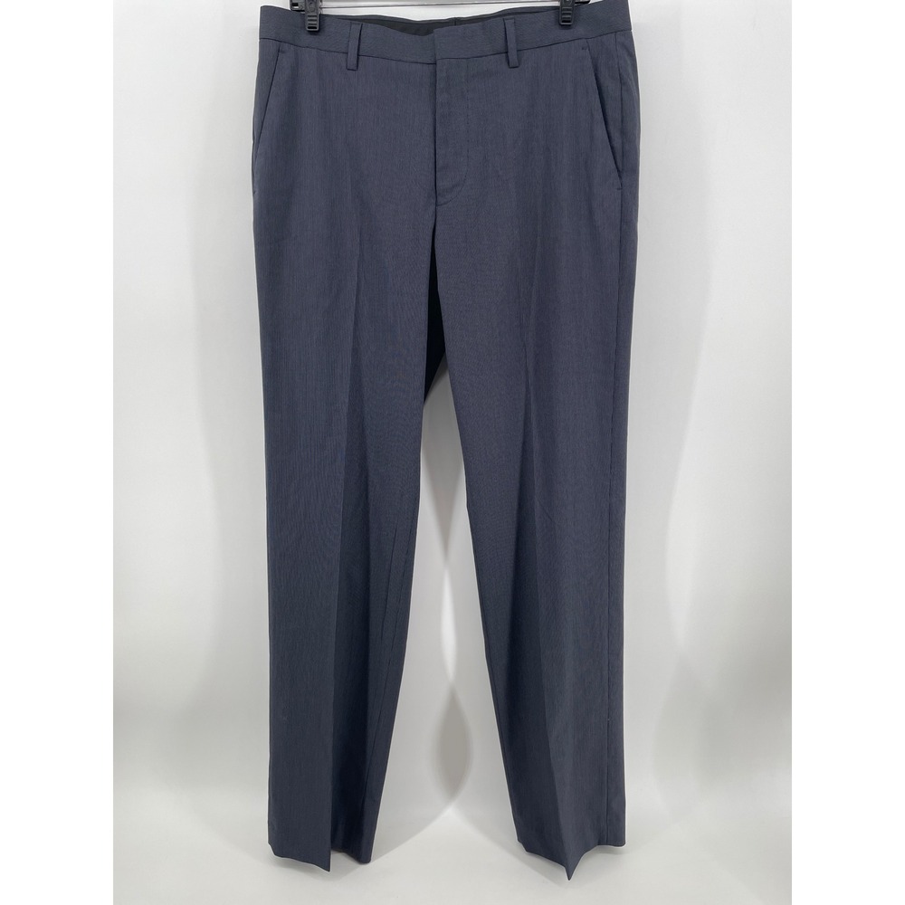 Murano Dress Pants Mens 34x34 Navy Blue Ultimate Modern Comfort Micro Stripe